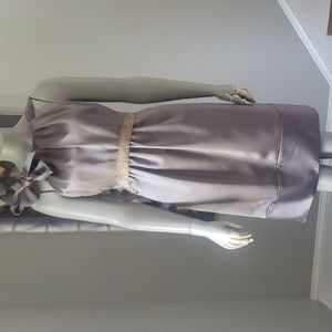 Vera Wang Maids Satin Cocktail Dress Sz6 Pewter